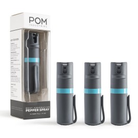 POM Pepper Spray Pocket Clip - Flip Top Safety - Maximum Strength OC Spray Self Defense - Tactical Compact & Safe Design - Quick Key Release - 25 Bursts & 10 ft Range