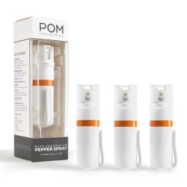 POM Pepper Spray Pocket Clip - Flip Top Safety - Maximum Strength OC Spray Self Defense - Tactical Compact & Safe Design - Quick Key Release - 25 Bursts & 10 ft Range