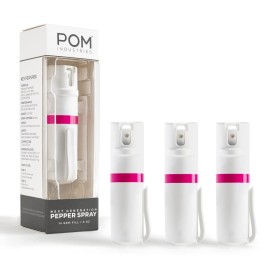 POM Pepper Spray Pocket Clip - Flip Top Safety - Maximum Strength OC Spray Self Defense - Tactical Compact & Safe Design - Quick Key Release - 25 Bursts & 10 ft Range