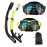 DIPUKI Snorkeling Gear for Adults Snorkel mask Set Scuba Diving mask Dry Snorkel Swimming Glasses Swim Dive mask Nose Cover Youth Diving (Black+Yellow2 Pack)