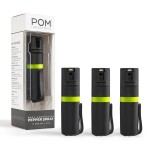 POM Pepper Spray Pocket Clip - Flip Top Safety - Maximum Strength OC Spray Self Defense - Tactical Compact & Safe Design - Quick Key Release - 25 Bursts & 10 ft Range