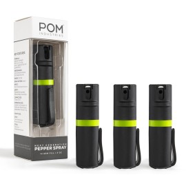 POM Pepper Spray Pocket Clip - Flip Top Safety - Maximum Strength OC Spray Self Defense - Tactical Compact & Safe Design - Quick Key Release - 25 Bursts & 10 ft Range