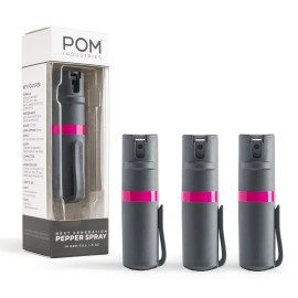 POM Pepper Spray Pocket Clip - Flip Top Safety - Maximum Strength OC Spray Self Defense - Tactical Compact & Safe Design - Quick Key Release - 25 Bursts & 10 ft Range