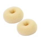 Extra Hair Donut Bun Maker Blonde for Kids, Ring Style Chignon Shaper for Short and Thin Hair (2.5 Inch/Beige)