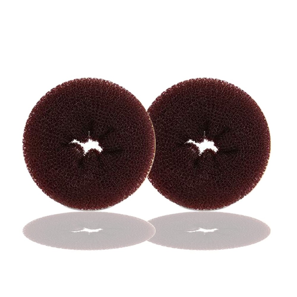 Kitjans Extra Hair Donut Bun Maker for Kids, 2PCS Ring Style Small Bun Shaper, Suitable for Short and Thin Hair, 2.5 Inch/Brown