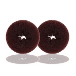 Kitjans Extra Hair Donut Bun Maker for Kids, 2PCS Ring Style Small Bun Shaper, Suitable for Short and Thin Hair, 2.5 Inch/Brown