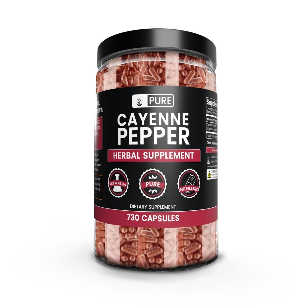 PURE ORIGINAL INGREDIENTS Cayenne Pepper (730 Capsules) No Magnesium Or Rice Fillers, Pure, Lab Verified