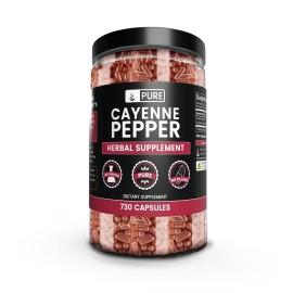 PURE ORIGINAL INGREDIENTS Cayenne Pepper (730 Capsules) No Magnesium Or Rice Fillers, Pure, Lab Verified