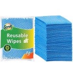 SCRUBIT Reusable Cleaning Wipes, Handy Wipes for Kitchen and Office - Dish Cloths for Washing Dishes - Multi Purpose Disposable Cleaning Towels (12 x 20 in) 72 Pack (Blue)