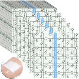 BBTO 50 Pieces Transparent Clear Adhesive Bandage Stretch Large Waterproof Film Adhesive Bandages Dressing Supplies(8 x 8 Inch)