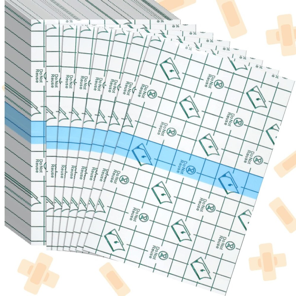 BBTO 50 Pieces Transparent Clear Adhesive Bandage Stretch Large Waterproof Film Adhesive Bandages Dressing Supplies(4 x 6 Inch)