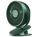 JISULIFE Clip on Baby Stroller Fan, 4000mAh Battery Operated, Portable Personal Small, Quiet & Narrow Slot Design, 4 Speeds, Max 14 Hrs, Ideal for Bed, Desk, Car Seat - Dark Green