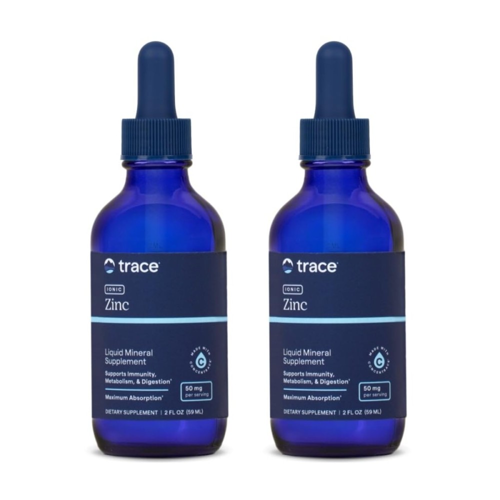 Trace Minerals Ionic Zinc - Ionic Zinc Supplement for Immune Support - Digestion, Growth & Skin Health Support - Chloride & ConcenTrace - Highly-Absorbable Drops - 2 fl oz, 2 Pack (96 Servings)