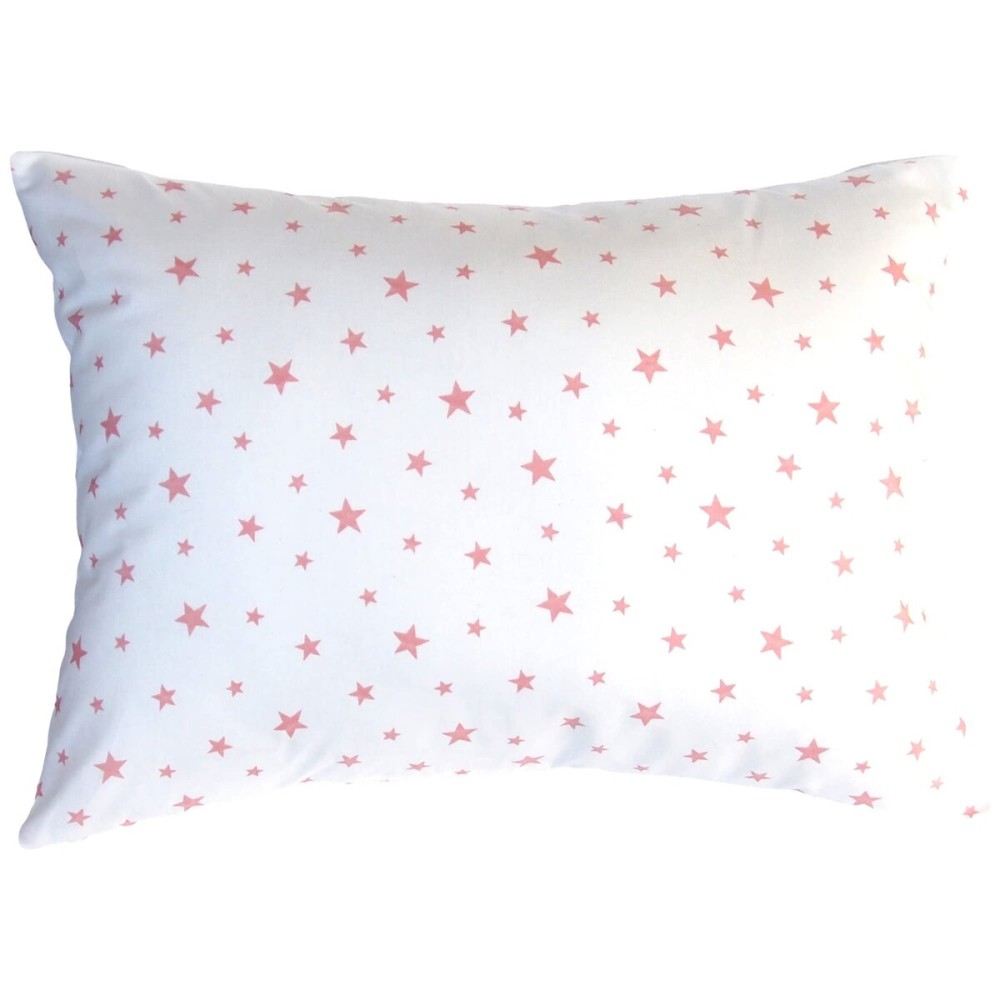 13x18 Toddler Pillowcase Cotton - Toddler Pillowcase Star, White Travel Pillow Case Cover, Toddler Breathable Pillow Case Star - Pink Stars on White