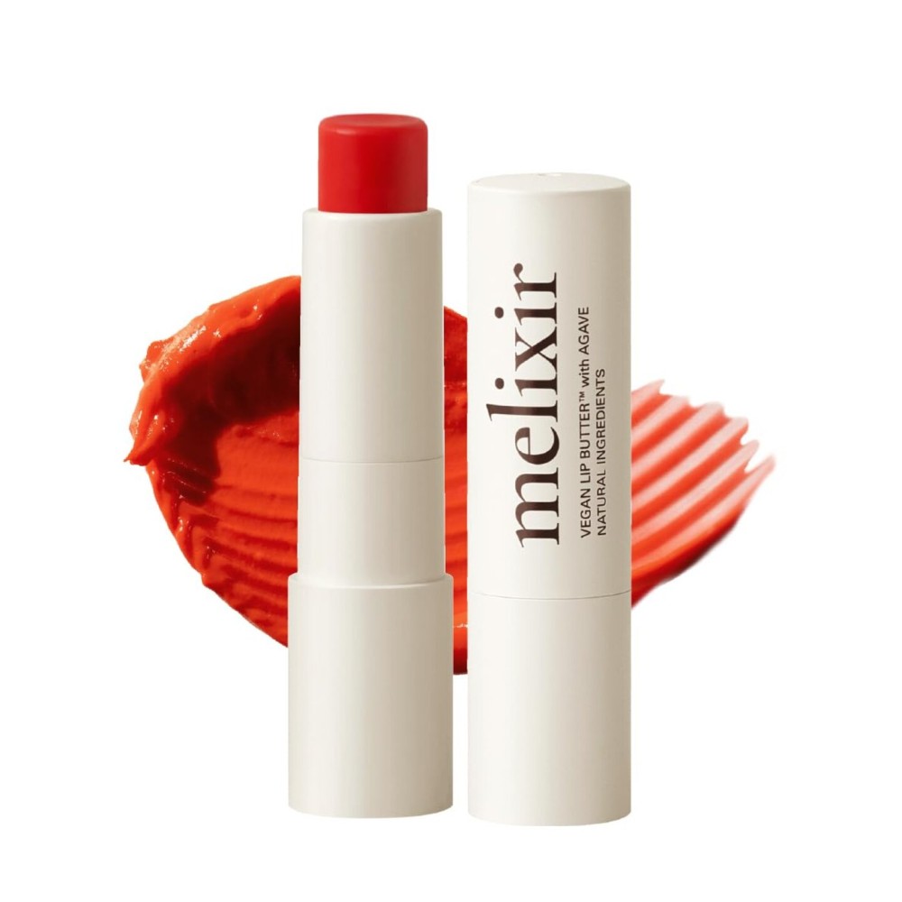 Melixir Vegan Lip Butter (12 Colors), Hydrating Tinted Lip Balm Stick, Bee-Free, Petrolatum-Free, Plant-Based, Moisturizes Dry & Chapped Lips With Shea Butter, Sheer, Natural Finish - 08 Havana