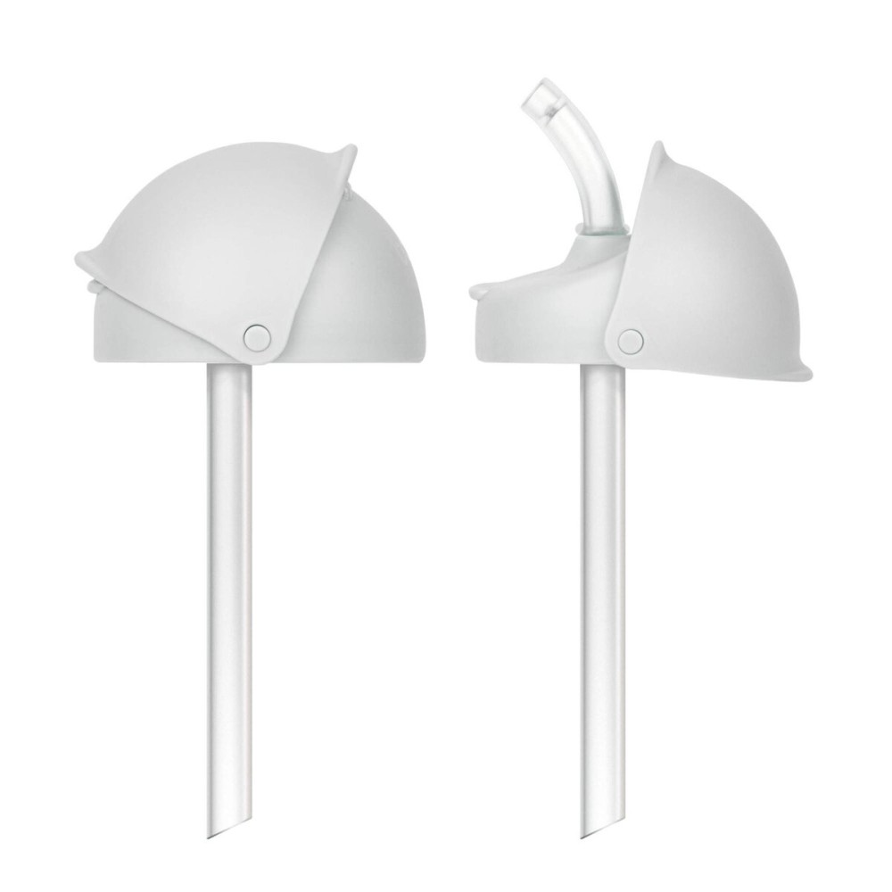 Boon Nursh Silicone Straw Sippy Cup Lid - Conversion Top for Bottles - Toddler Cup Top - Changes Baby Bottles into Cups - 2 Count