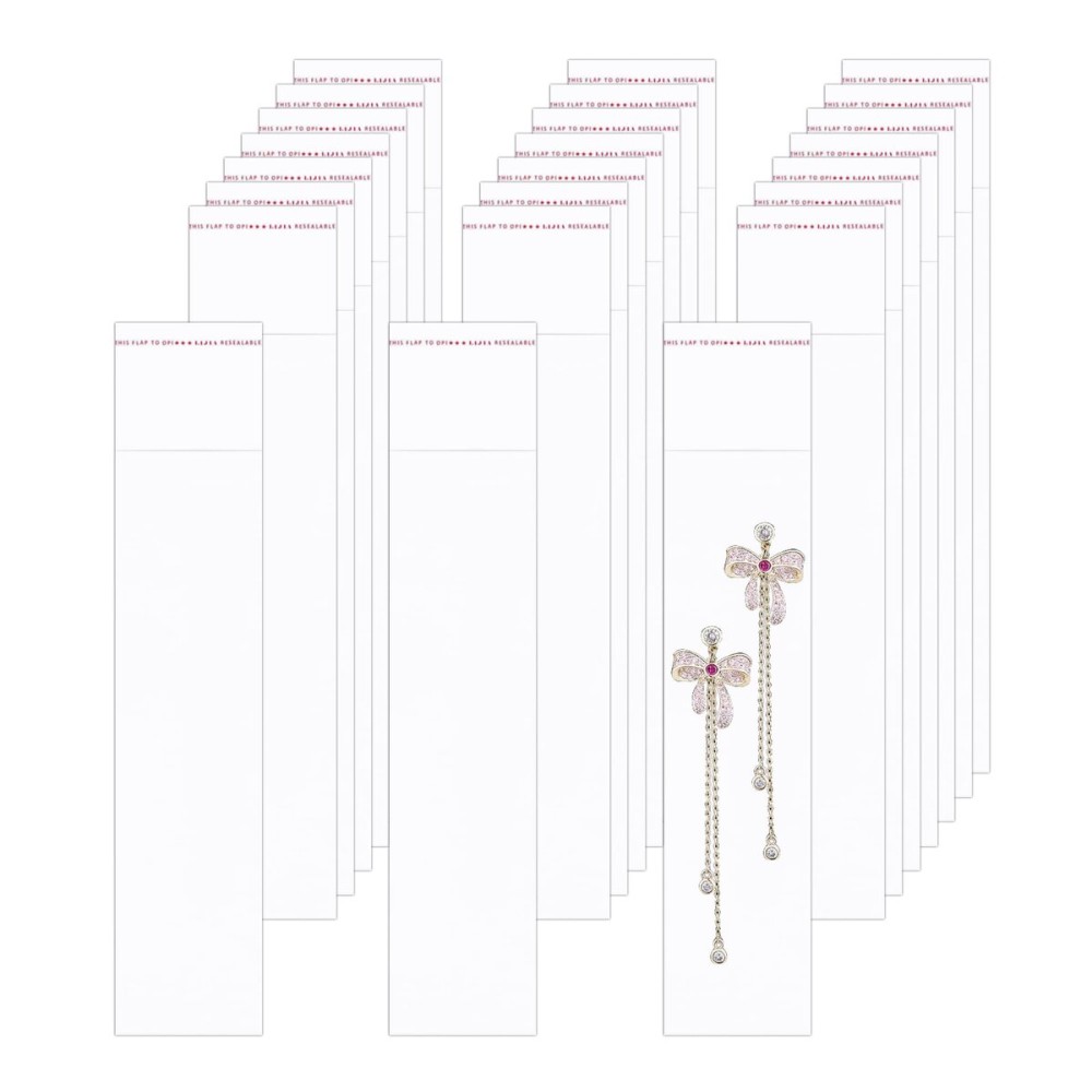 300pcs Long Resealable Cellophane Cello Bags 2 x 8 OPP Self Adhesive Bags 1 Mil for Pretzel Bakery Cookies Candies Jewelry Crafts Candles Party (5 Sizes)