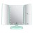 Flymiro Tri-fold Lighted Vanity Makeup Mirror with 3x/2x Magnification,21 LEDs Light and Touch Screen,180 Degree Free Rotation Countertop Cosmetic Mirror,Travel (Green)