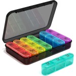 ASprink Pill Organizer 3X a Day - Medicine Pill Organizer - Weekly Pill case - Daily Pill Box 7 Day Organizer Container for Vitamins and Medication