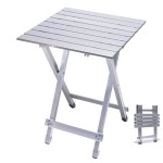 SUNNYFEEL Folding Camping Table - Lightweight Aluminum Portable Picnic Table, 18.5x18.5x24.5 Inch for Cooking, Beach, Hiking, Travel, Fishing, BBQ, Indoor Outdoor Small Foldable Camp Tables