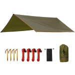 FREE SOLDIER Waterproof Portable Tarp Multifunctional Outdoor Camping Traveling Awning Backpacking Tarp Shelter Rain Tarps (Simplify Brown 1010.5ft)