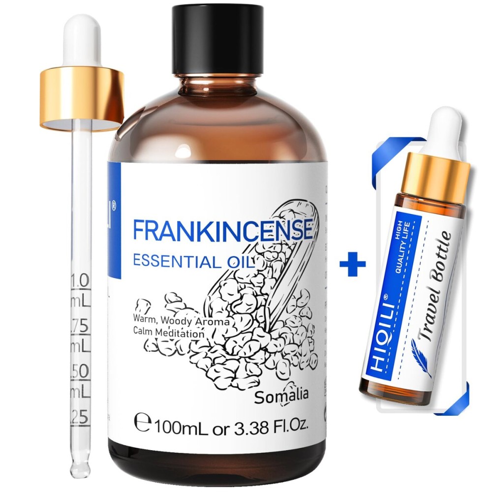 HIQILI 100ML Frankincense Essential Oil, for Massage, 100% Pure and Natural 3.38 Fl Oz