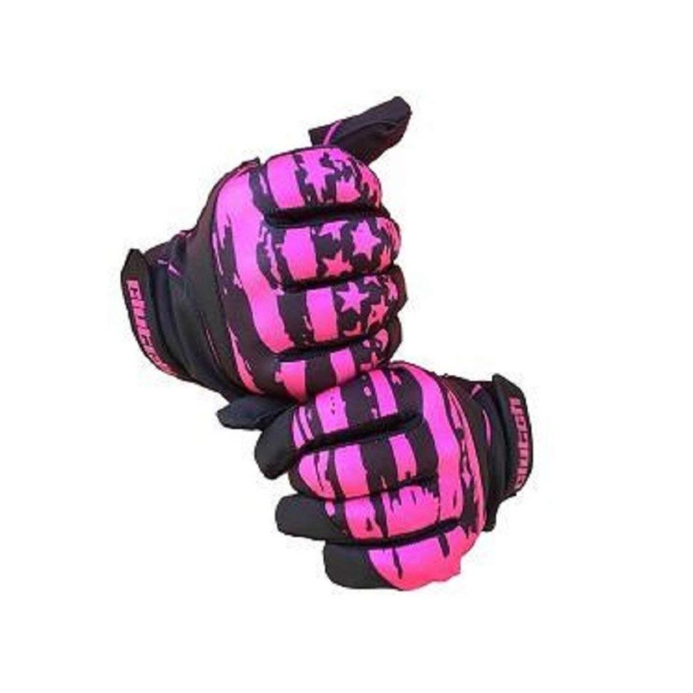 Clutch Sports Apparel American Flag Baseball & Softball Batting Gloves, Super Grip Finger Fit, Performance Mesh & Perforated Sheepskin Palm for Adults & Youth (Pink, X-Large)