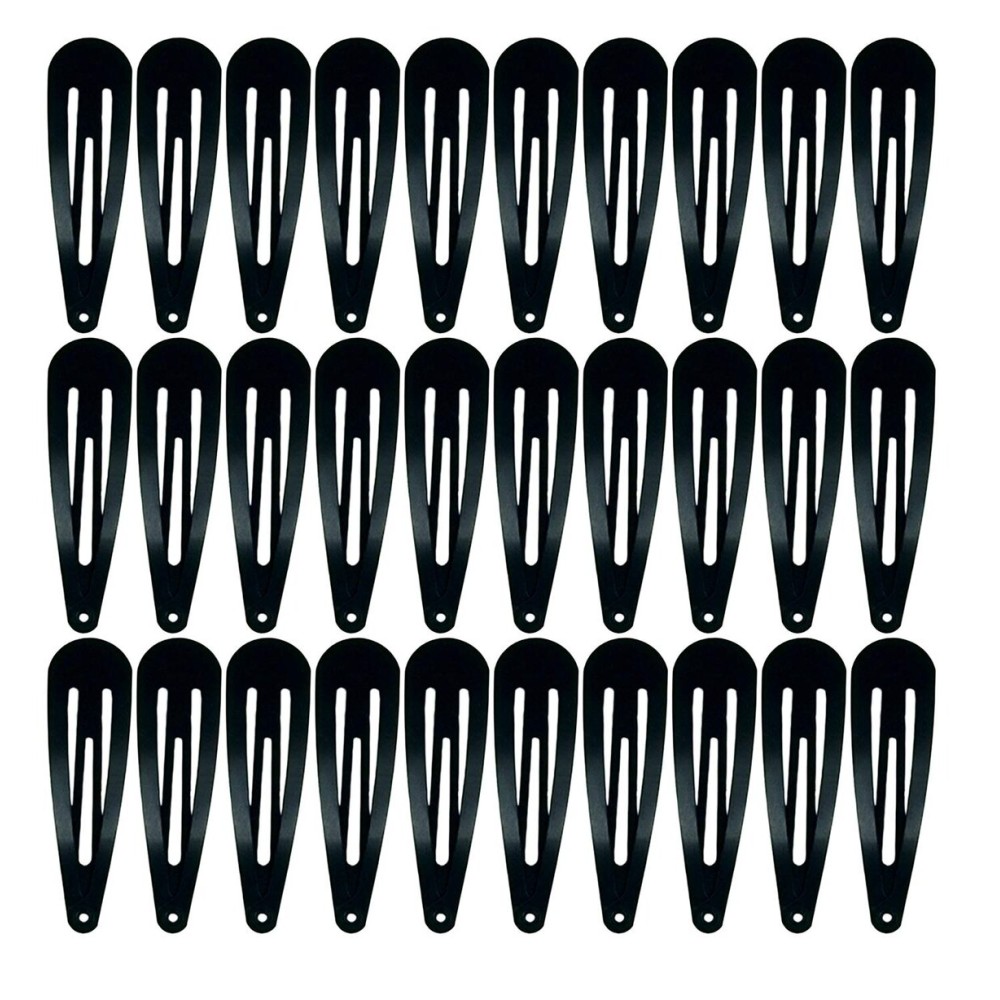 30,60 Pack Black 2 Inch Women Metal Snap Hair Clips Accessories No Slip Hair Barrettes Girls Women Hair Accessories (Black 30PCS)
