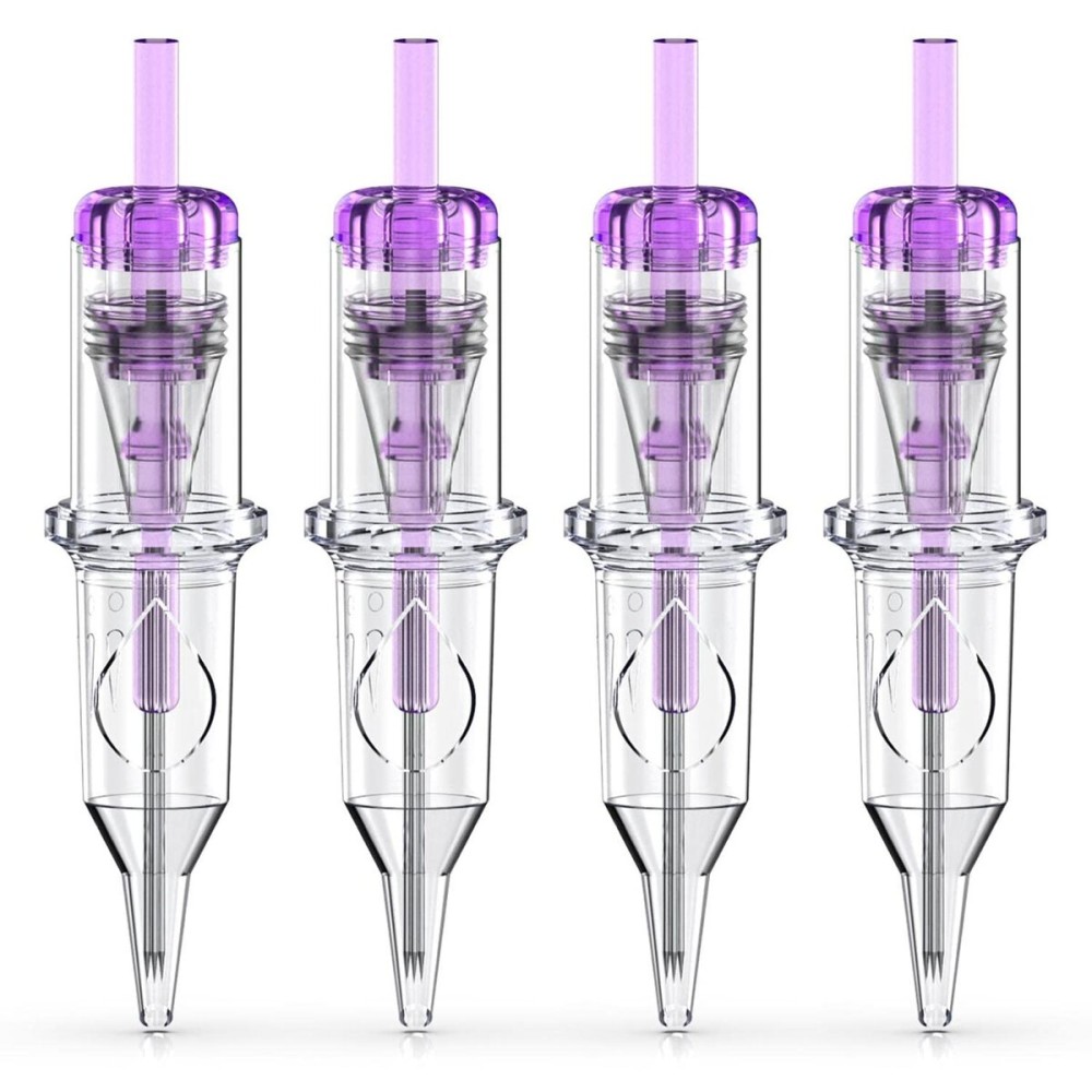 Wormhole Tattoo Cartridge Needles, 50pcs Mixed Sizes Disposable Tattoo Needles 3RL 5RL 7RL 9RL 11RL Round Liner for Tattoo Pen Cartridge Machine Permanent Makeup (RL)