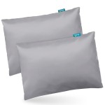 Satin 2 Pack Kids Toddler Pillowcase Fits for Children Toddler Pillows 13x 18 or 14x19, Envelope Travel Toddler Pillow Cover Case, Gray