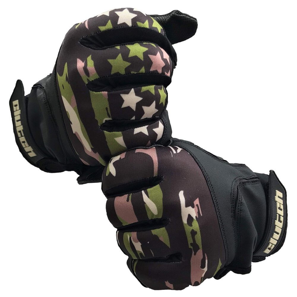 Clutch Sports Apparel American Flag Baseball & Softball Batting Gloves, Super Grip Finger Fit, Performance Mesh & Perforated Sheepskin Palm for Adults & Youth (Camo, X-Large)