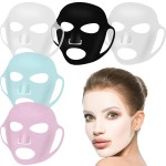 Maitys 5 Pcs Reusable Silicone Face Mask for Sheet Masks, Anti-wrinkle Moisturizing Facial Mask Cover Holder, Prevent Evaporation Hairdressing Skincare Beauty Spa Care Tool(Vivid Colors)