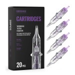 Wormhole Tattoo Cartridge Needles, 20pcs 7RL Disposable Tattoo Needle Cartridges Standard 7 Round Liner for Tattoo Pen Tattoo Cartridge Machine Permanent Makeup Tattoo Supplies (1207RL)