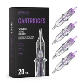 Wormhole Tattoo Cartridge Needles, 20pcs 11RL Disposable Tattoo Needle Cartridges Standard 11 Round Liner for Tattoo Pen Tattoo Cartridge Machine Permanent Makeup Tattoo Supplies (1211RL)
