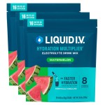 Liquid I.V. Hydration Multiplier - Watermelon | Electrolyte Powder Drink Mix | 3 Pack (48 Servings)