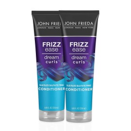 John Frieda Anti Frizz, Frizz Ease Dream Curls Curly Hair Conditioner, SLS/SLES Sulfate-Free, for Natural Curly Hair, 8.45 Fl Oz, 2 Pack