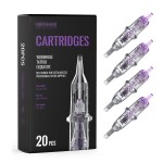 Wormhole Tattoo Cartridge Needles, 20pcs 13F Disposable Tattoo Needle Cartridges Standard 13 Flat Shader for Tattoo Pen Tattoo Cartridge Machine Permanent Makeup Tattoo Supplies (1213F)