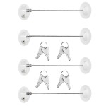 Hotop 4 Pack Cabinet Locks with Keys Mini Fridge Refrigerator Locks for Kids Toddlers Self Adhesive Child and Baby Proofing Safety for Deep Freezer Drawers Doors Latch(White)