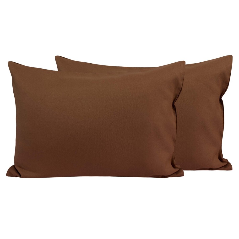 FLXXIE 2 Pack Microfiber Toddler Pillowcases, 14x20 Inches Fits Pillow Sized 12x16, 13x18 or 14x20, Soft and Cozy Small Travel Pillow Covers with Envelope Closure, Brown