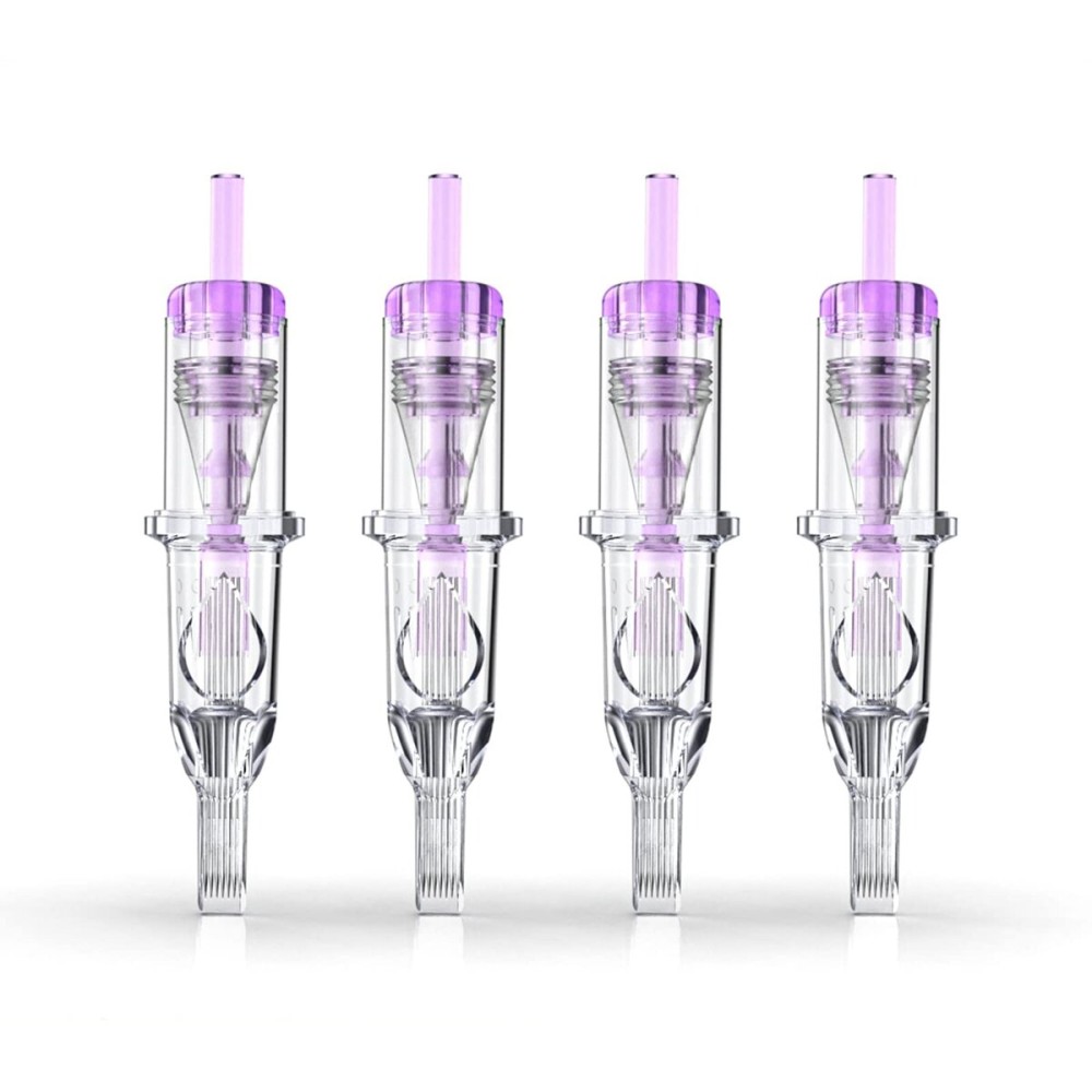 Wormhole Tattoo Cartridge Needles, 20pcs 7F Disposable Tattoo Needle Cartridges Standard 7 Flat Shader for Tattoo Pen Tattoo Cartridge Machine Permanent Makeup Tattoo Supplies (1207F)