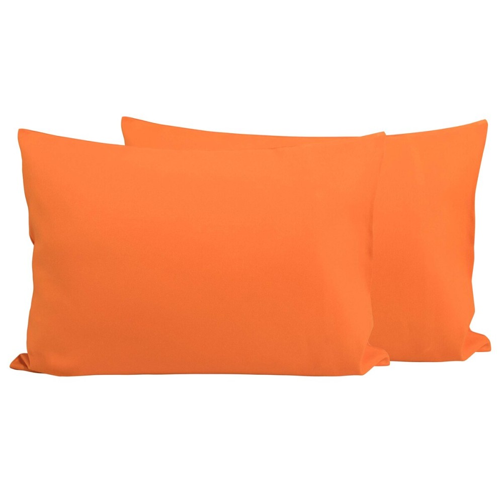 FLXXIE 2 Pack Microfiber Toddler Pillowcases, 14x20 Inches Fits Pillow Sized 12x16, 13x18 or 14x20, Soft and Cozy Small Travel Pillow Covers with Envelope Closure, Orange