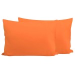 FLXXIE 2 Pack Microfiber Toddler Pillowcases, 14x20 Inches Fits Pillow Sized 12x16, 13x18 or 14x20, Soft and Cozy Small Travel Pillow Covers with Envelope Closure, Orange