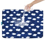 Pack and Play Mattress Protector Sheets Fitted Waterproof Pack and Play Mattress Pad Cover, Compatible with Graco Pack n Play & Dream On Me & Pamo Babe, Playpen/Playard Sheet, Navy Cloud, 39 x 27
