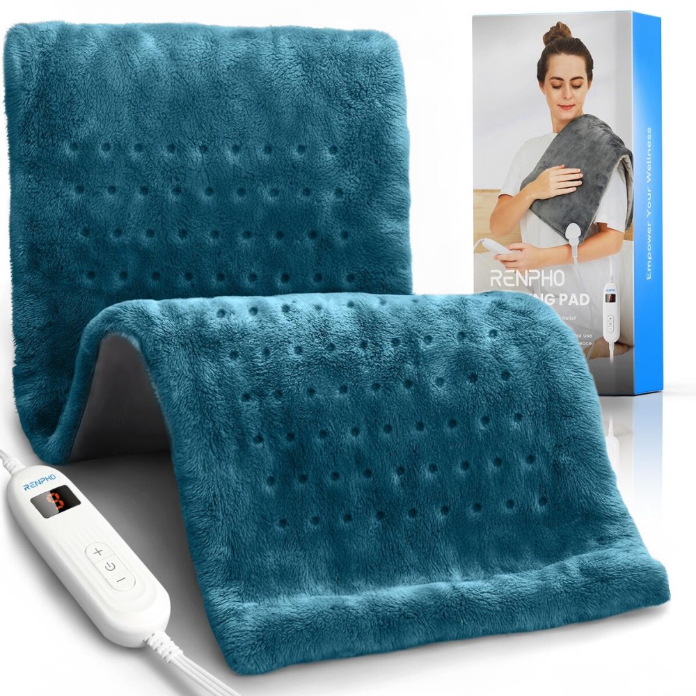 RENPHO Heating Pad for Back/Neck/Shoulder/Knee/Leg Pain Relief, Christmas Gifts for Women Men, 12x24\'\' Electric Heating Pad for Period Cramps, FSA Eligible Items Only List, ETL Certified (Blue)