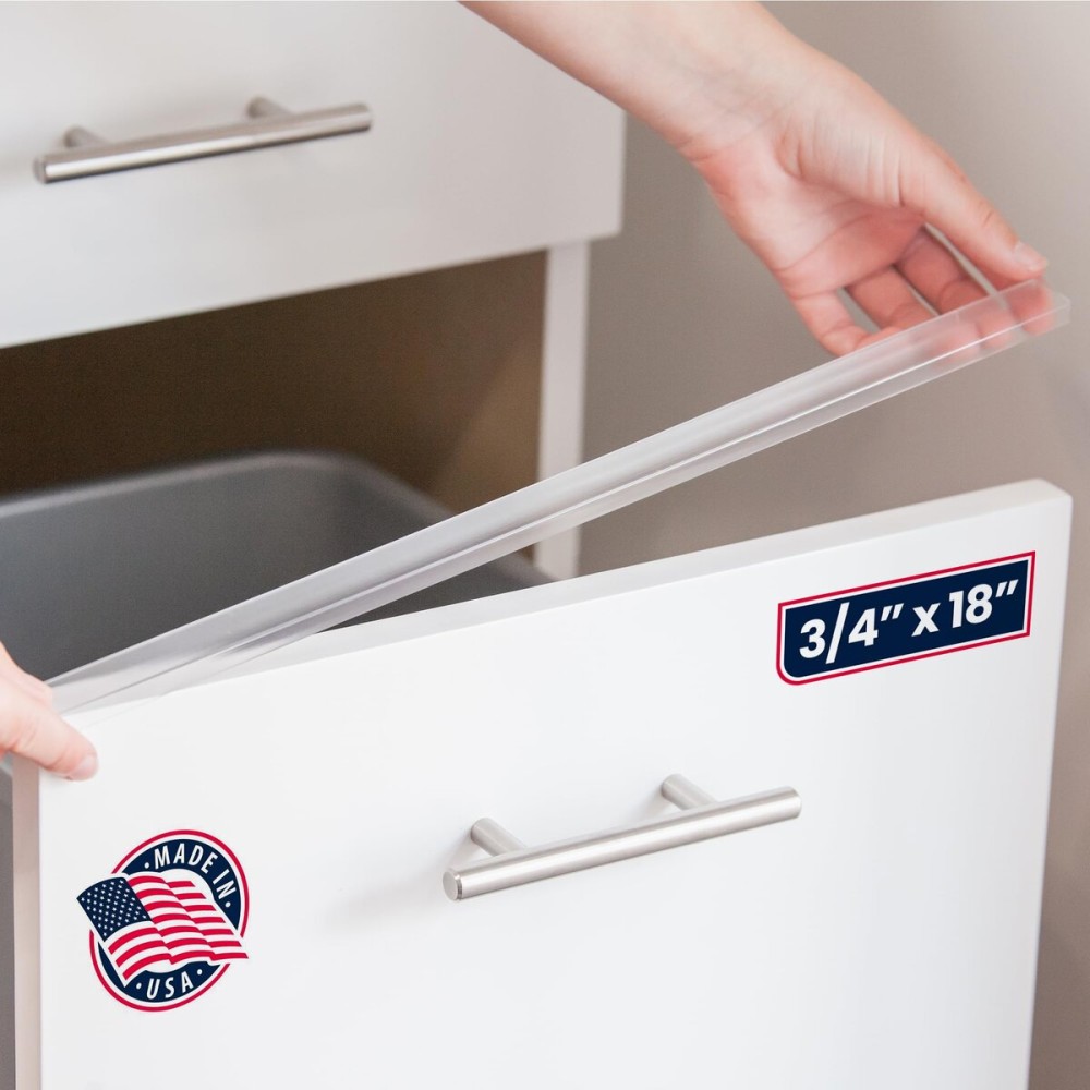 Cabinet Hero Slimline Cabinet Edge Protector - Prevents Chipping, Wear, Discoloration - Drawer Edge Guard, Bumper for Drawer - Easy Slip-On Installation - 3/4 Thick, 18 Length, Clear, Pack of 4