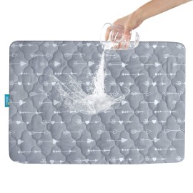 Pack and Play Mattress Protector Sheets Fitted Waterproof Pack and Play Mattress Pad Cover, Compatible with Graco Pack n Play & Dream On Me & Pamo Babe, Playpen/Playard Sheet, Gray Arrow, 39 x 27