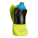 Nathan Running Handheld Water Bottle Adjustable No-Grip Quick Squeeze Lite Hand Strap. 18 oz Insulated Water Bottle. Reflective Hydration
