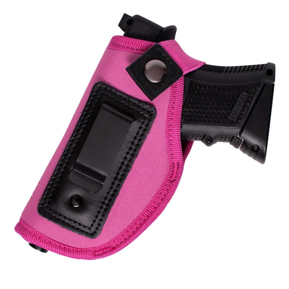 POYOLEE Gun Holster for Women Concealed Carry Holster for Pistols Universal IWB Holster Fits Glock 19 26 43 Springfie XD LC9 & All Similar Handguns (Pink, Left-Handed Draw (IWB))