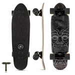 Magneto Cruiser Skateboard - Portable Adult Cruiser Board & Double Kicktail Deck - Kids 6-8 Skateboard with Tiki Style - 27.5 x 7.5 in Deck, 7-Ply Canadian Maple