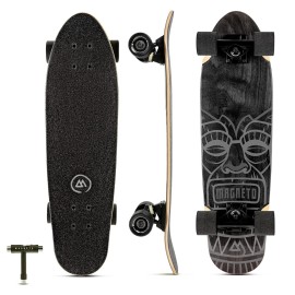 Magneto Cruiser Skateboard - Portable Adult Cruiser Board & Double Kicktail Deck - Kids 6-8 Skateboard with Tiki Style - 27.5 x 7.5 in Deck, 7-Ply Canadian Maple